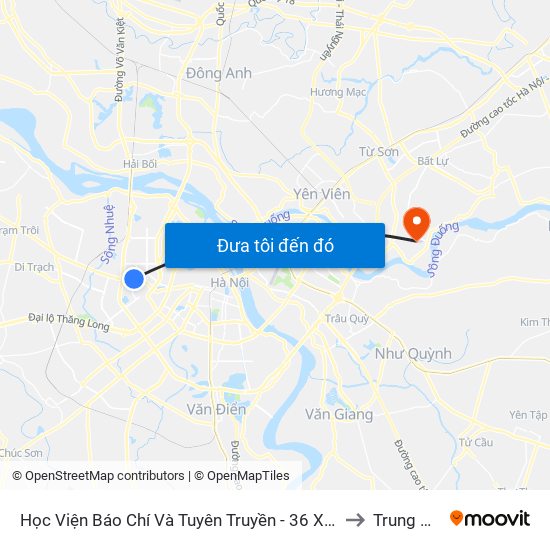 Học Viện Báo Chí Và Tuyên Truyền - 36 Xuân Thủy to Trung Mầu map