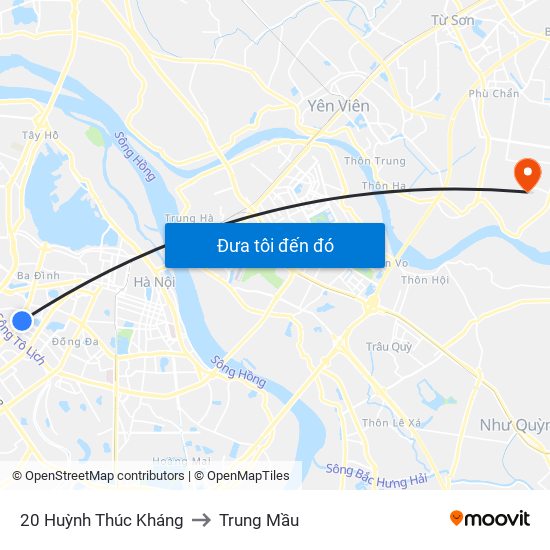 20 Huỳnh Thúc Kháng to Trung Mầu map