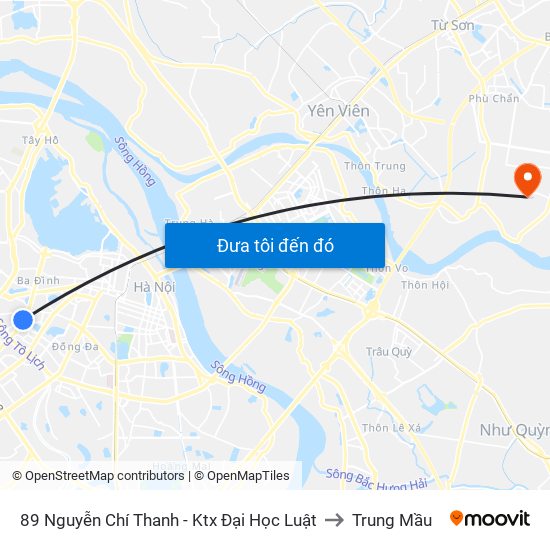 89 Nguyễn Chí Thanh - Ktx Đại Học Luật to Trung Mầu map