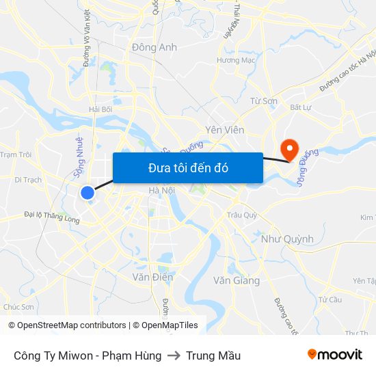 Công Ty Miwon - Phạm Hùng to Trung Mầu map
