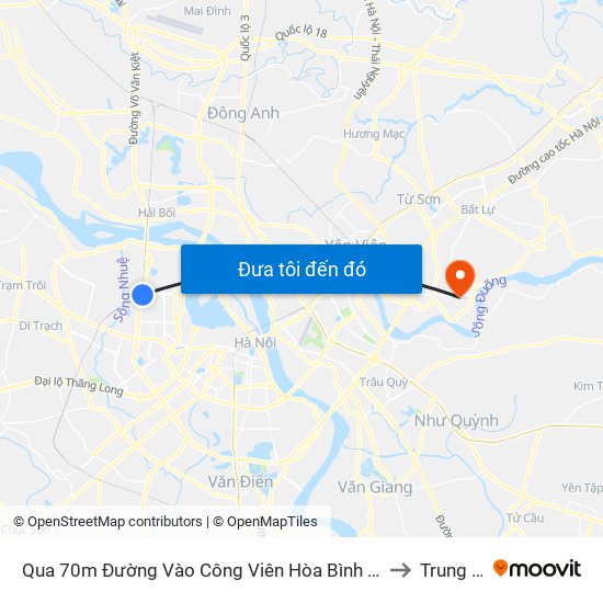 Qua 70m Đường Vào Công Viên Hòa Bình - Phạm Văn Đồng to Trung Mầu map