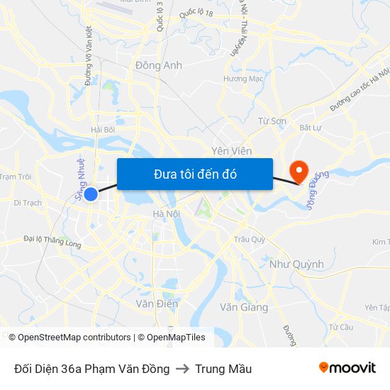 Đối Diện 36a Phạm Văn Đồng to Trung Mầu map