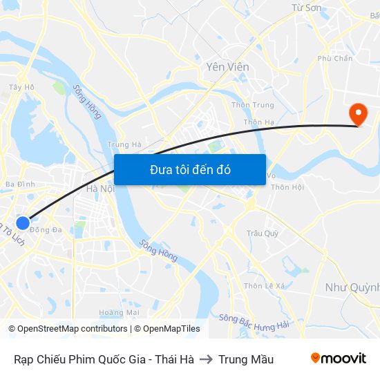 Rạp Chiếu Phim Quốc Gia - Thái Hà to Trung Mầu map