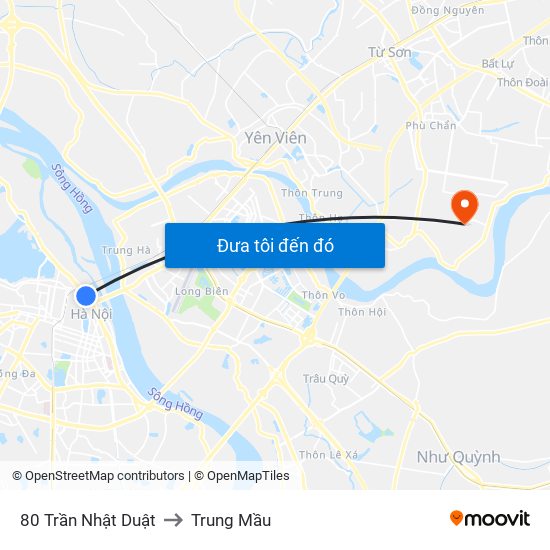 80 Trần Nhật Duật to Trung Mầu map