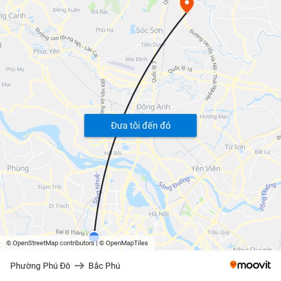 Phường Phú Đô to Bắc Phú map