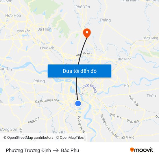 Phường Trương Định to Bắc Phú map