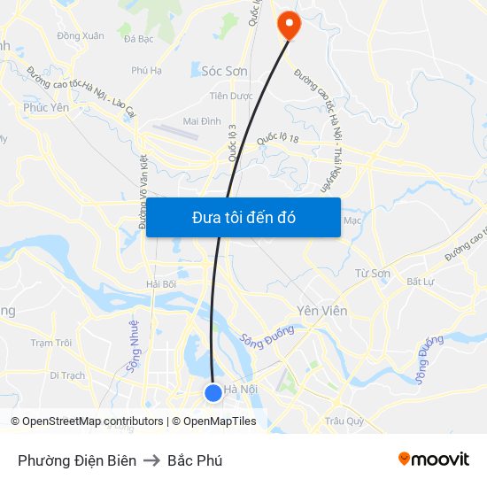 Phường Điện Biên to Bắc Phú map