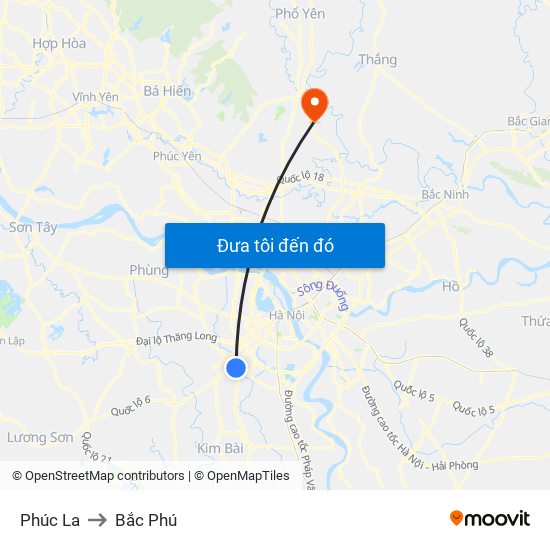 Phúc La to Bắc Phú map