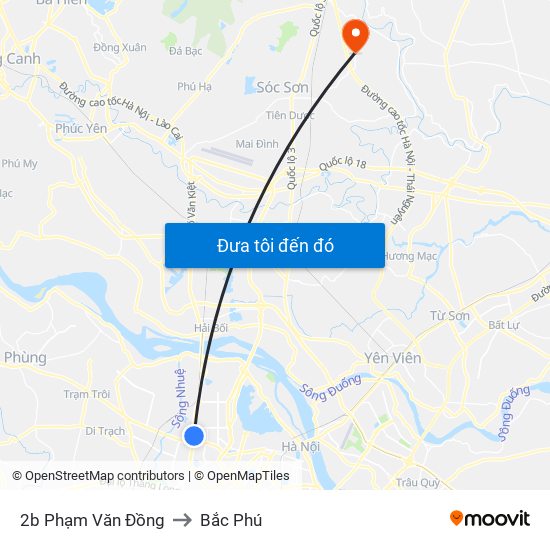 2b Phạm Văn Đồng to Bắc Phú map