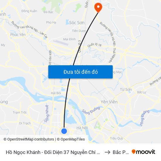 Hồ Ngọc Khánh - Đối Diện 37 Nguyễn Chí Thanh to Bắc Phú map