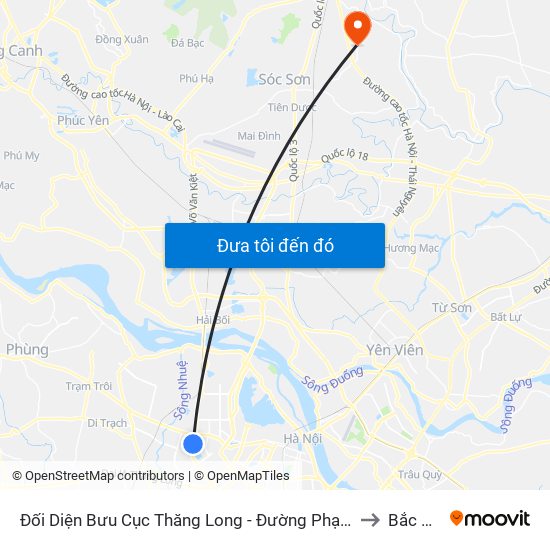 Đối Diện Bưu Cục Thăng Long - Đường Phạm Hùng to Bắc Phú map