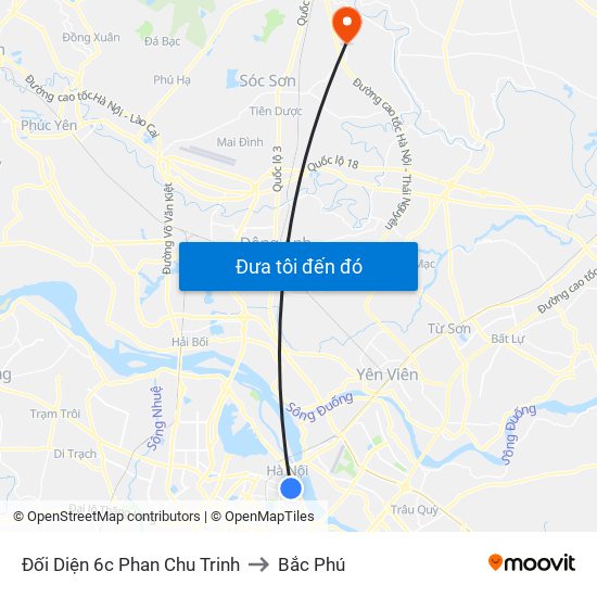 Đối Diện 6c Phan Chu Trinh to Bắc Phú map