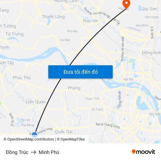 Đồng Trúc to Minh Phú map