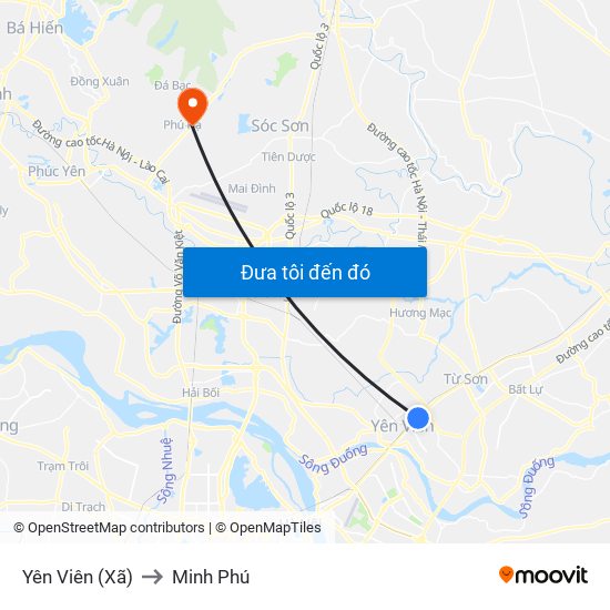 Yên Viên (Xã) to Minh Phú map