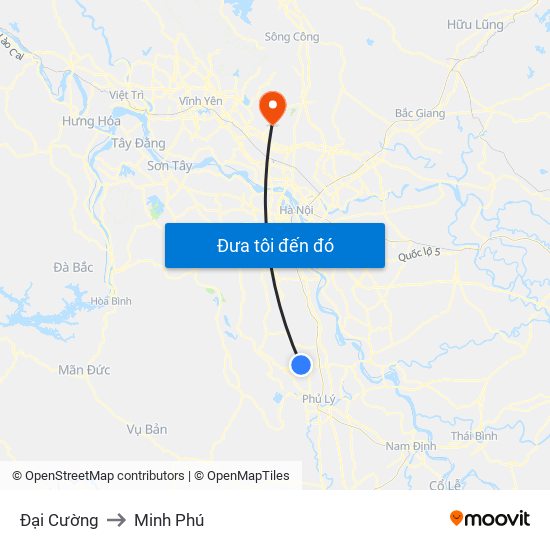 Đại Cường to Minh Phú map