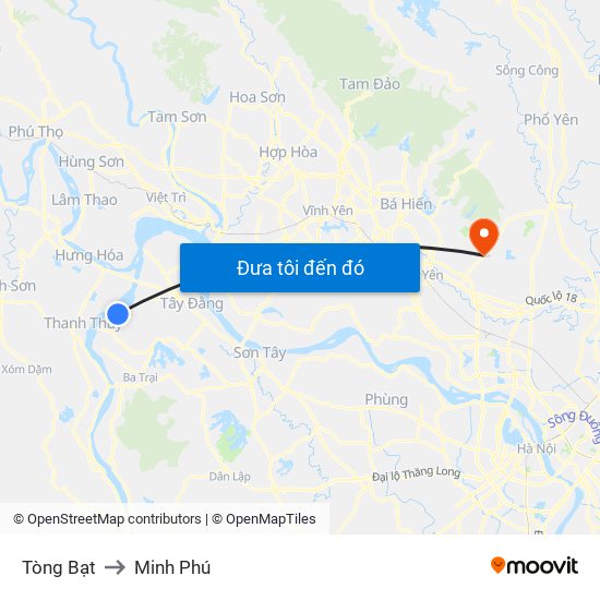 Tòng Bạt to Minh Phú map