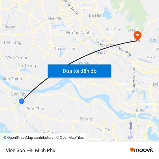 Viên Sơn to Minh Phú map