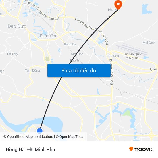 Hồng Hà to Minh Phú map