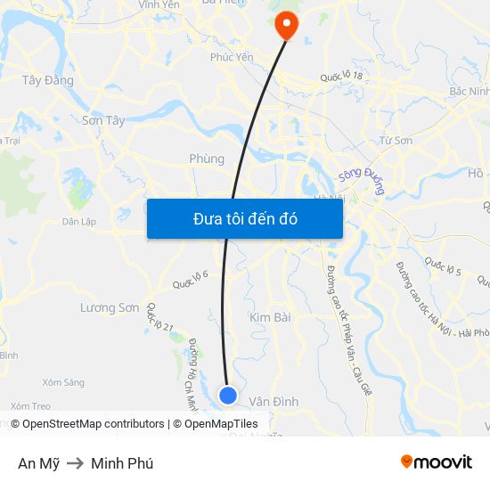 An Mỹ to Minh Phú map