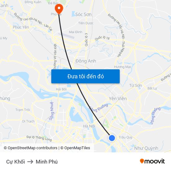 Cự Khối to Minh Phú map