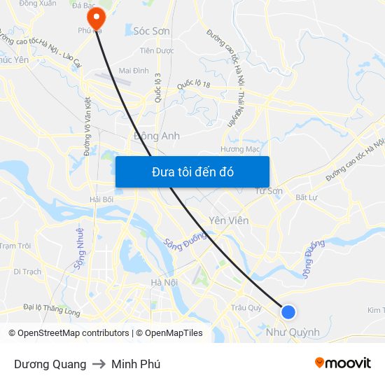 Dương Quang to Minh Phú map