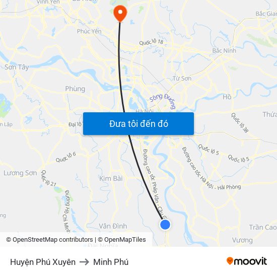 Huyện Phú Xuyên to Minh Phú map