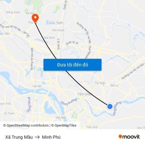 Xã Trung Mầu to Minh Phú map