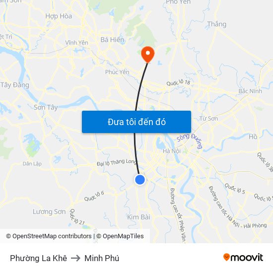 Phường La Khê to Minh Phú map