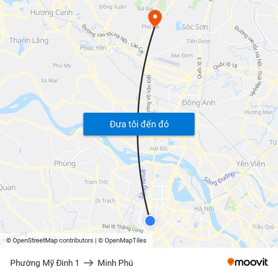 Phường Mỹ Đình 1 to Minh Phú map
