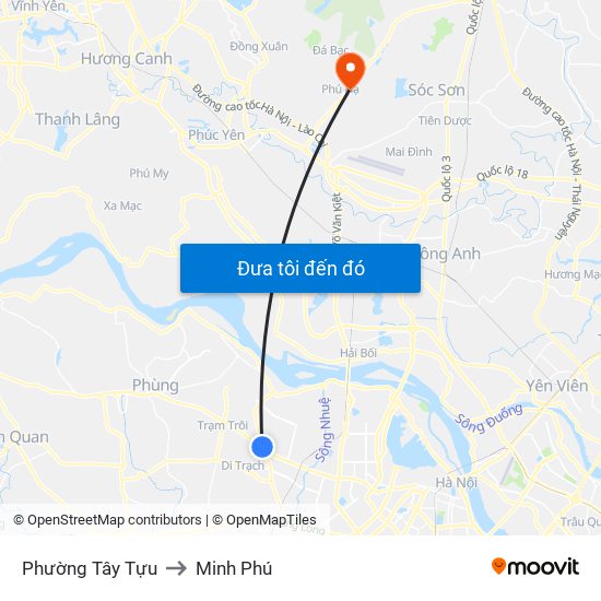 Phường Tây Tựu to Minh Phú map