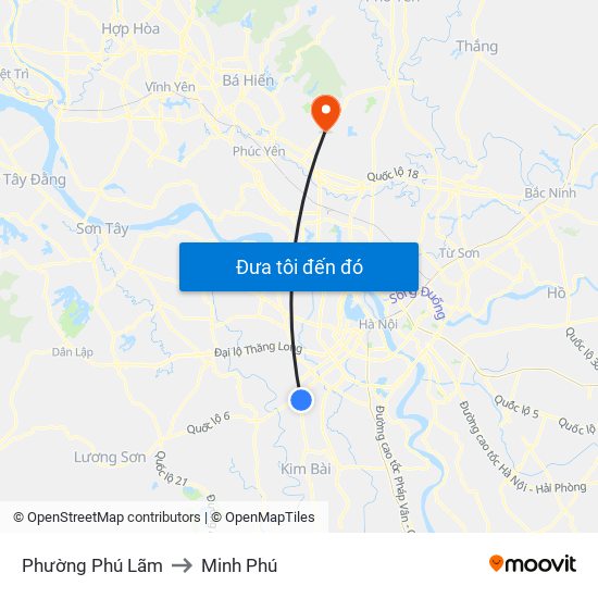 Phường Phú Lãm to Minh Phú map