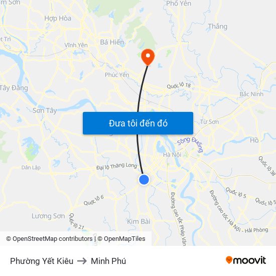 Phường Yết Kiêu to Minh Phú map