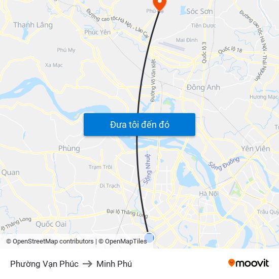 Phường Vạn Phúc to Minh Phú map