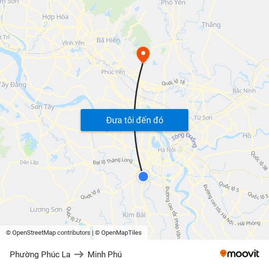 Phường Phúc La to Minh Phú map