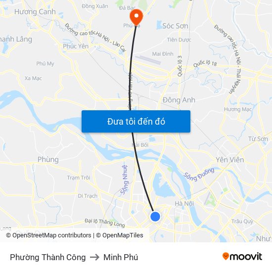 Phường Thành Công to Minh Phú map