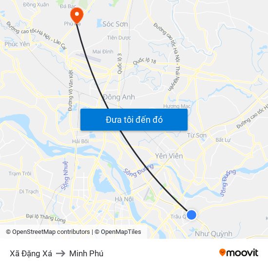 Xã Đặng Xá to Minh Phú map