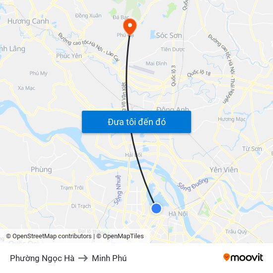 Phường Ngọc Hà to Minh Phú map