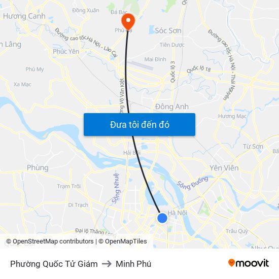 Phường Quốc Tử Giám to Minh Phú map