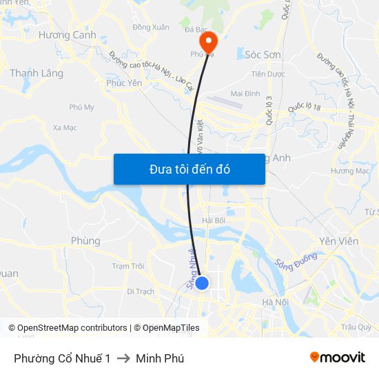 Phường Cổ Nhuế 1 to Minh Phú map