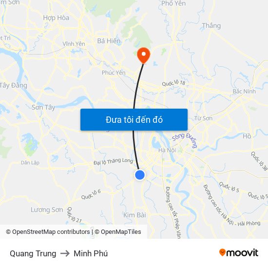 Quang Trung to Minh Phú map