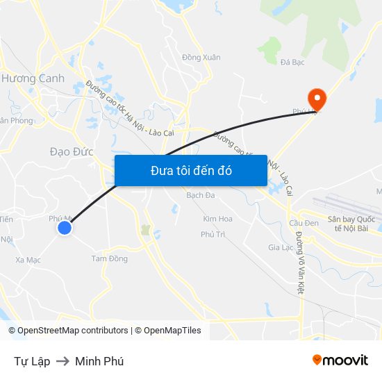 Tự Lập to Minh Phú map