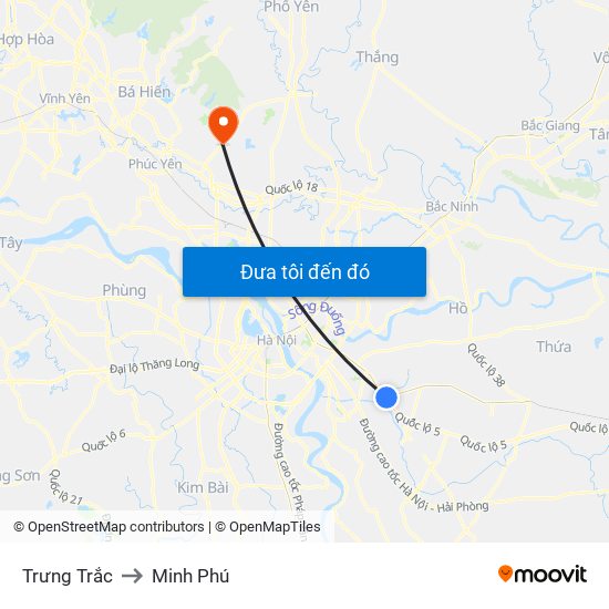 Trưng Trắc to Minh Phú map