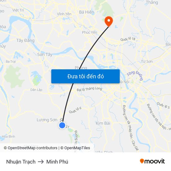 Nhuận Trạch to Minh Phú map