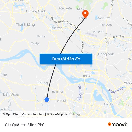 Cát Quế to Minh Phú map