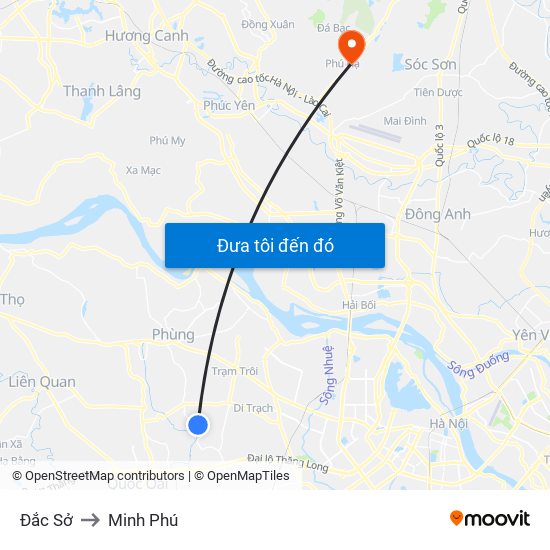 Đắc Sở to Minh Phú map