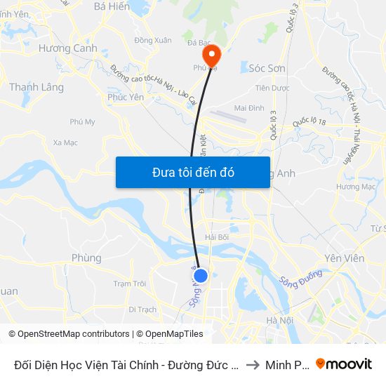 Đối Diện Học Viện Tài Chính - Đường Đức Thắng to Minh Phú map