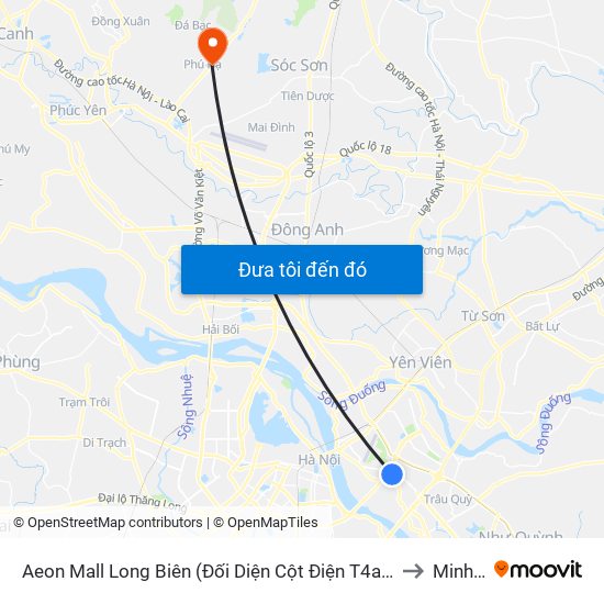 Aeon Mall Long Biên (Đối Diện Cột Điện T4a/2a-B Đường Cổ Linh) to Minh Phú map