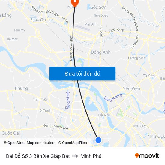 Dải Đỗ Số 3 Bến Xe Giáp Bát to Minh Phú map