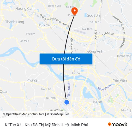 Kí Túc Xá - Khu Đô Thị Mỹ Đình II to Minh Phú map