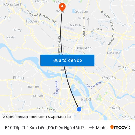 B10 Tập Thể Kim Liên (Đối Diện Ngõ 46b Phạm Ngọc Thạch) to Minh Phú map